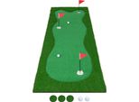 Tappeto Da Golf Costway 300 X 100 Cm, Tappetino Da Golf Con Erba Artificiale, 2 Palline, 3 Buche, 3 Bandierine E Coppe Da Putting