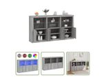 The Living Store Credenza Con Luci Led Grigio Sonoma 181,5X37X100 Cm