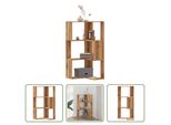 The Living Store Libreria Ad Angolo 3 Ripiani Rovere Artigianale 50X50X102Cm Materiale A Base Di Legno