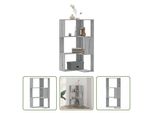 The Living Store Libreria Ad Angolo 3 Ripiani Grigio Sonoma 50X50X102 Cm Materiale A Base Di Legno