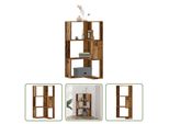 The Living Store Libreria Ad Angolo 3 Ripiani Effetto Legno Vecchio 50X50X102Cm Materiale Legno