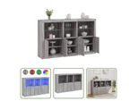 The Living Store Credenza Con Luci Led Grigio Sonoma 162X37X100 Cm