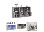 The Living Store Credenza Con Luci Led Grigio Sonoma 181,5X37X100 Cm