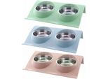 Pronett XJ4240 Ciotola Doppia Per Cani E Gatti, 2X350Ml, Colore