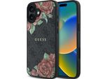 Guess Guhmp16Sp4Ropemck Custodia Rigida Per Iphone 16 6.1 Czarny/Nero 4G Fiori Stampa Magsafe