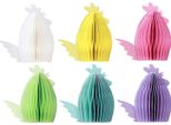 Polli Decorativi In Carta Alveolata Per Pasqua 11×6,5×12 Cm Set Di 6, Decorazione Da Tavola Colori Pastello