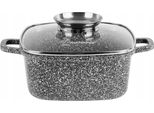 Pentola Quadrata In Granito 6,5L Con Coperchio 28 Cm, Per Induzione, Gas, Aroma