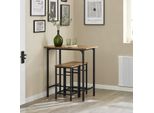 Sobuy Set Tavolo Da Pranzo 3 Pezzi Tavolo Da Bar Con 2 Sedie Tavolo Da Cucina Salvaspazio Per Sala Da Pranzo Balcone Giardino Compatto Moderno OGT10-PF
