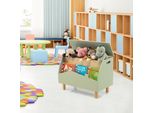 Costway Scaffale Per Bambini Per Libri E Giocattoli, Scatola Per Giocattoli Con Coperchio A Cerniera, Scaffale Per Giocattoli In Legno, 60 X 30 X 44 Cm