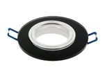 Faretto Da Incasso GU10 Cornice Da Incasso In Vetro Ultrapiatto (10Mm) Luce Da Incasso Ø75Mm Foro Incl. Attacco GU10 Per Lampadine Led Nero Rotondo