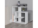 Decortie Saly Comodino Moderno, Bianco-Bianco, 40 X 20 X 86 Cm