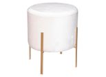 Sgabello "Living"" - Bianco Avorio - Velluto - Atmosphera CréAteur D'intéRieur"