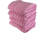 Set Di Asciugamani In Spugna Stripes 50X90 Cm 4 Pezzi Rosa