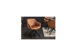 Riess-Ambiente Stuhl Euphoria - Braun Samt Armlehne Metallgestell Schwarz Drehbar Esszimmer