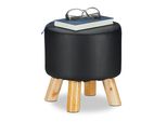 Relaxdays 10025736_46 Relaxdays Hocker Schwarz
