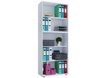 Scaffale E Libreria Dell'ufficio Lona Bianco L. 70 X A. 184 X P. 37 Cm