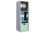 Scaffale E Libreria Dell'ufficio Lona Grigio A. 110 X L. 35 X P. 37 Cm