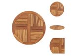 Vidaxl Piano Da Tavolo In Legno Massiccio Teak Rotondo 2,5 Cm 70 Cm - Piani Da Tavolo