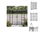 Vidaxl Cancello Da Giardino Nero 121X8X150 Cm In Ferro Battuto - Cancelli Da Giardino