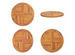 Vidaxl Piano Da Tavolo In Legno Massiccio Teak Rotondo 2,5 Cm 50 Cm - Piano Da Tavolo - Piano Da Tavolo In Legno - Piano Da Tavolo In Legno