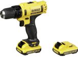 Dewalt DCD710D2-QW Dewalt DCD710D2 Akku-Bohrschrauber-Set 10,8 V, Mit 2 Akkus