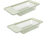 Set Di 2 Scolapasta Per Lavello In Plastica - Scolapasta Da Cucina - 2 Pezzi Scolapasta Per Lavello Da Cucina - Scolapasta A Griglia - Cestello Scolapasta In Colore Verde Chiaro