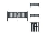 Vidaxl Cancello Per Recinzione A Due Ante In Acciaio 306X150 Cm Antracite - Cancelli Da Giardino