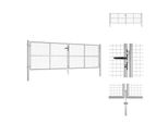 Vidaxl Cancello Da Giardino In Acciaio Zincato 415 X 175 Cm Argento - Cancelli Da Giardino