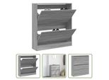 The Living Store Scarpiera Grey Sonoma 80X21X87,5 Cm Materiale Legno
