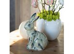 Coniglietto Di Pasqua In Ceramica Beige Blu Decorazione Pasquale Vintage Coniglietto Smaltato
