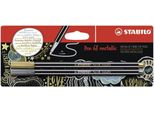 Pennarello Metallico Premium - Stabilo Pen 68 Metallic - Confezione Da 2 - Oro, Argento