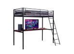 X Rocker Hochbett , Schwarz , Metall , 90x190 cm , Kinder- & Jugendzimmer, Kindermöbel, Kinderbetten, Hochbetten