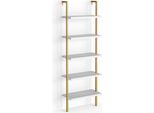 Vicco Scaffale A Scala Ava, 60 X 183 Cm, Bianco/Oro
