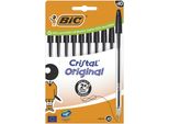 Bic 516353 Bic Kugelschreiber Cristal Original Transparent Schreibfarbe Schwarz, 10 St.