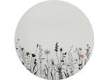 Piatto Piano In Ceramica Cream Garden Color ø 26,5Cm, Crema/Nero