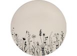 Piatto Basso In Ceramica Cream Garden ø 26,5Cm, Crema/Nero
