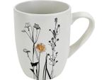 Tazza In Ceramica Crema Colore Giardino 350Ml, Crema/Nero