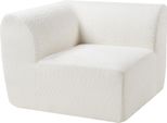 Modulo Divano 'Hurvas' Elemento Angolare Con Bracciolo 108 X 108 X 76 Cm Bouclé Bianco Crema