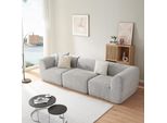 Divano Modulare 3 Posti 'Hurvas' 2 X Elemento Angolare Con Bracciolo 1 X Sezione Centrale 76 X 313 X 108 Cm Bouclé Grigio