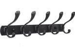 Toj Living Armadio A Muro - 45CM - 10 Ganci - Ganci Per Armadio - Ganci Per Abiti A Muro - Armadio A Muro Schwarz - Garderobenstange A Muro - Ganci Per Armadio A Muro - Edelstahl - Klassisches Design - Schwarz