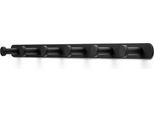 Toj Living Appendiabiti Da Parete - 45CM - 6 Ganci - Ganci Per Guardaroba - Ganci Per Guardaroba Da Parete - Appendiabiti Da Parete Schwarz - Garderobenstange Da Parete - Ganci Da Parete Per Guardaroba - Edelstahl - Schwarz