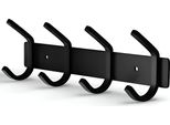 Appendiabiti Da Parete Toj Con 8 Ganci - Barra Appendiabiti - Barra Gancio - Porta Asciugamani - Acciaio Inox - 30CM - Nero