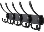 Toj Living Armadio A Muro - 45CM - 15 Ganci - Ganci Per Mantello - Ganci Per Armadio - Ganci Per Mantello A Muro - Armadio - Armadio A Muro - Portaoggetti A Muro - Ganci Per Armadio A Muro - Edelstahl - Schwarz
