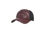 Flexfit 6606LT | Cappello Trucker In Pelle - Fronte In Morbida Pelle - Colore: Maroon/Nero - Taglia: Unica