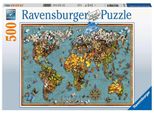 Ravensburger 15043 Ravensburger Antike Schmetterling-Weltkarte Puzzle 500 Teile