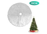 Jiubiaz Albero Di Natale Coperta Albero Di Natale Bianco Peluche Albero Di Natale Gonna Tappeto Rotondo 90Cm