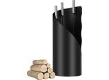 Jiubiaz Set Caminetto Set Stufa Set Caminetto Nero 4 Pezzi