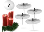 4X Portacandela Piastra Per Candele D'argento Spina Per Corona D'avvento Spina Per Candela Per Corona D'avvento Natale Portacandela D'avvento Con Perno