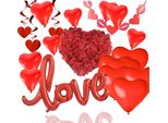 Set Di Decorazioni Di San Valentino Per Lui E Per Lei, Decorazione Di San Valentino, Palloncini A Forma Di Cuore, Ghirlanda, Palloncini In Foil Love, Petali Di Rosa