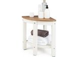 Costway Panca Da Bagno Per Doccia, Panca Con Ripiano, Sgabello Da Bagno A Ventaglio, Carico Massimo 165 Kg, Panca Da Bagno Per Doccia, Sgabello Da Doccia Angolare Marrone+Bianco, 32,5X32,5X43,5 Cm